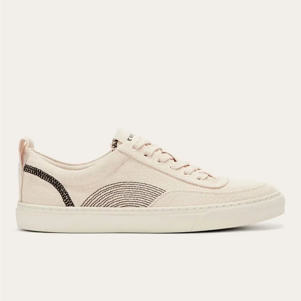 NEW EVERLANE The Tread-Bare Sneaker in natural canvas/black